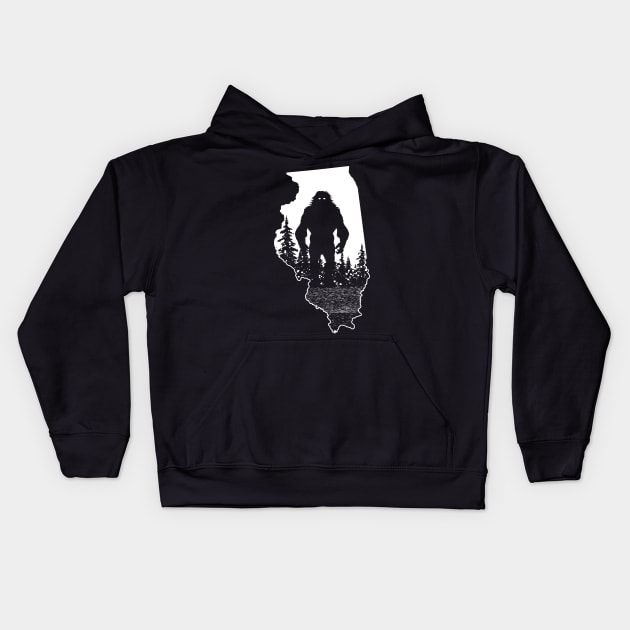 illinois Bigfoot Kids Hoodie by Tesszero